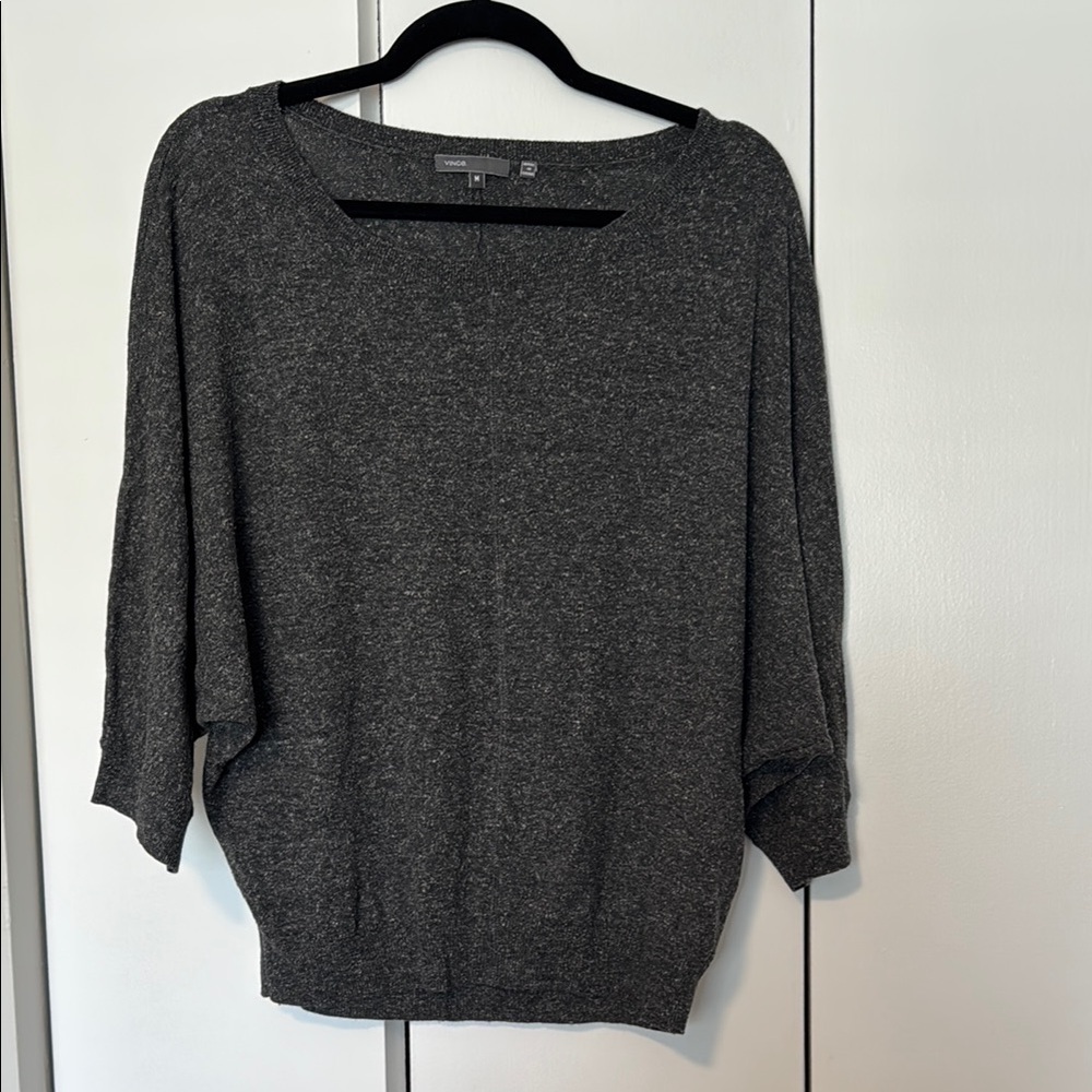 Vince Gray Crew Neck Sweater with Relaxed Fit